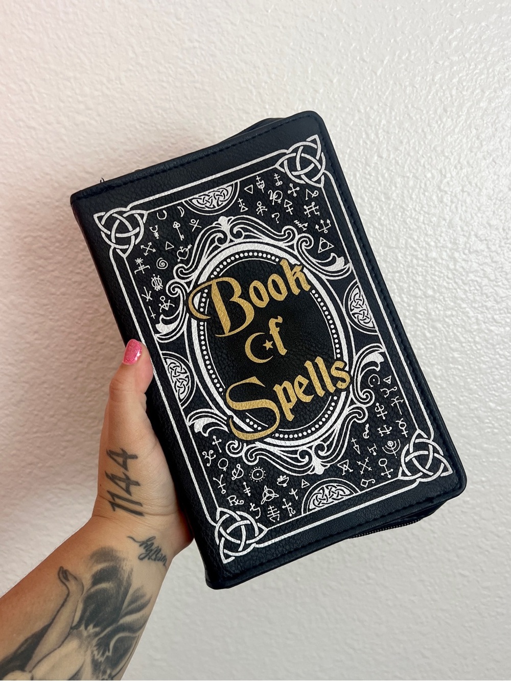Black "Book of Spells" Crossbody Purse